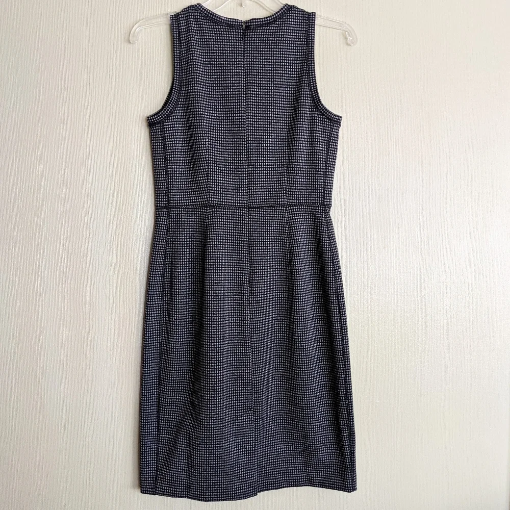 Loft Sheath Dress Black Ponte Knit Patterned Sleeveless - Picture 10 of 17